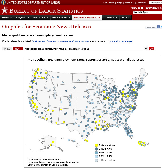 cities with high unemployment
