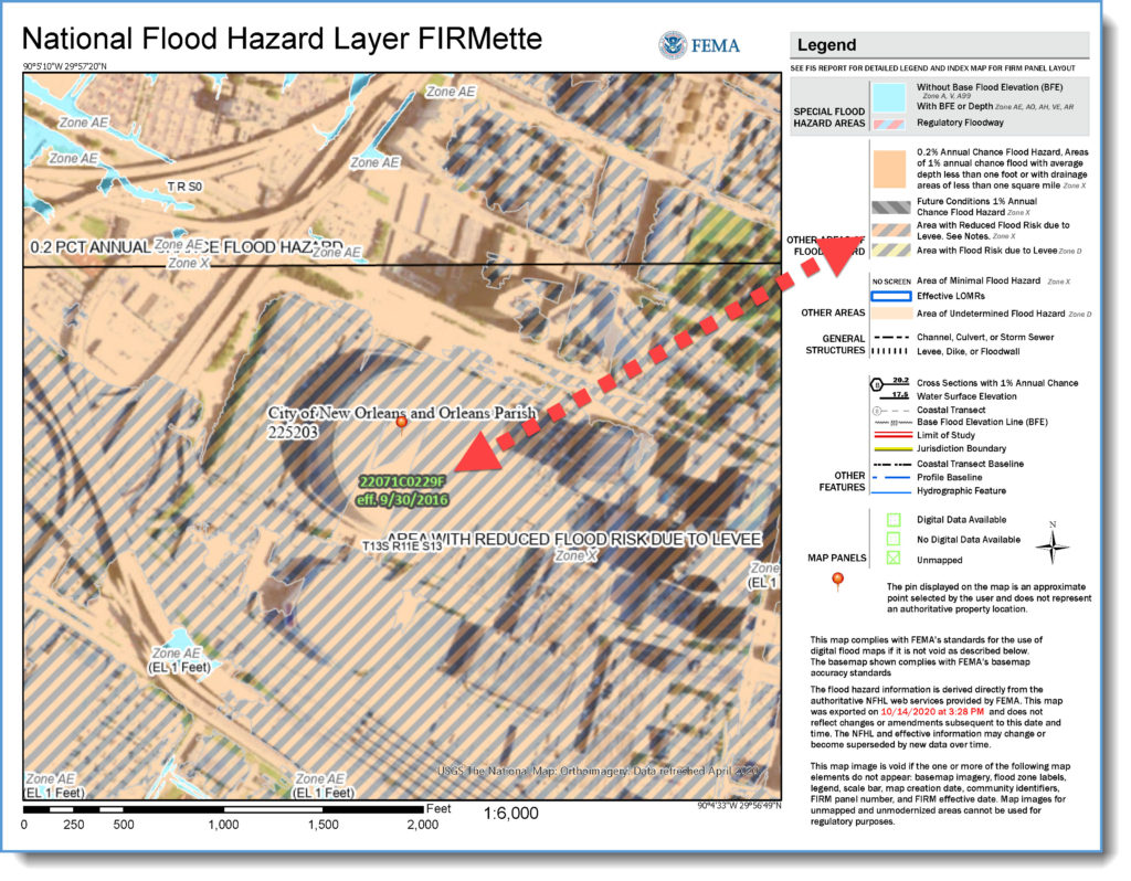 national flood hazard layer, new orleans LA
